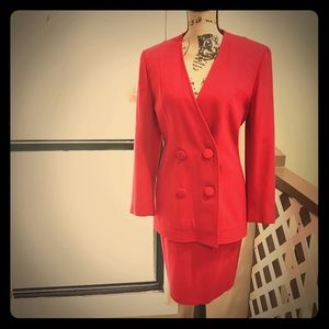 VINTAGE Christian Dior Red Business Suit
